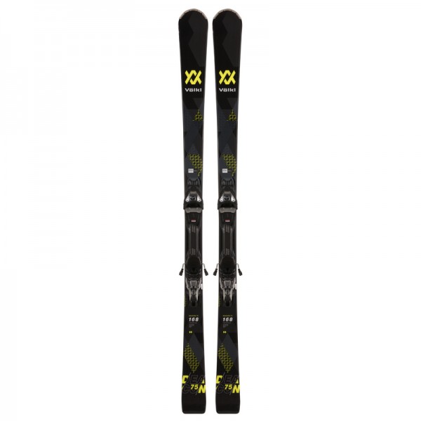 Volkl Unisex DEACON 75 Black Skis + Marker VMotion 11 GW Bindings